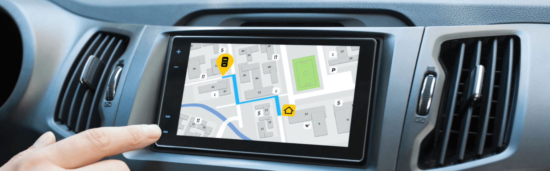 gps map in the car tablet